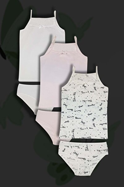 GRI MOR TEKSTIL Costum din bumbac imprimat magic pentru fete din 3 piese