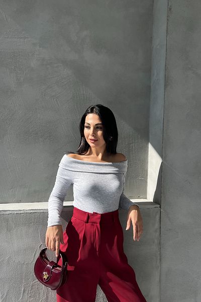 Seda Yalçın Atelier Gray Corded Madonna Collar Blouse