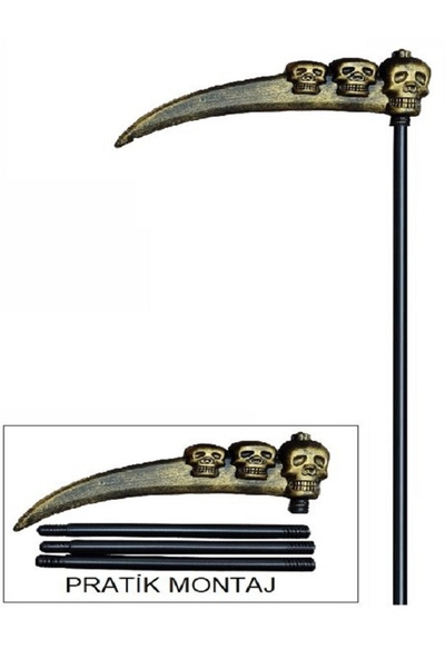 KOSTÜMCE Azrail Orak Tırpan Kuru Kafa Figürlü