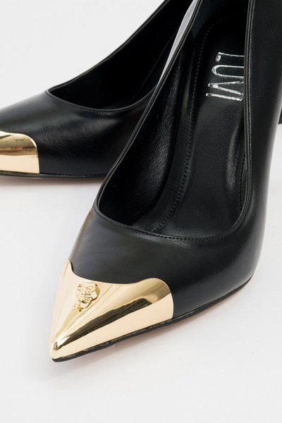 LuviShoes Dámské boty na vysokém podpatku Pruva Black Skin