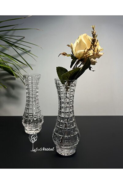 es es kristal Cam Kesme kare desen karanfillik vazo