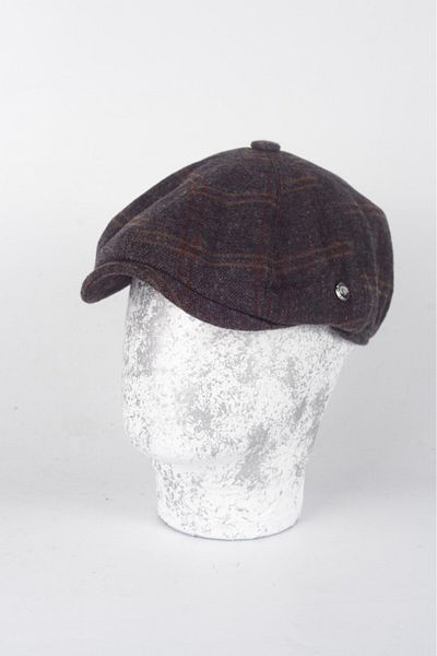 mercantoptan Winter 8 Pieces Patterned Italian Mold Woolen Peaky Blinders Model Men's Cap Hat