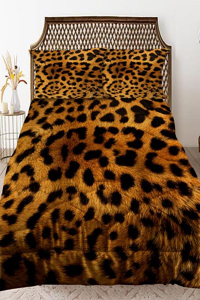 3D ELSE HALI Brown Black Leopard Pattern - Double Quilted Pillow
