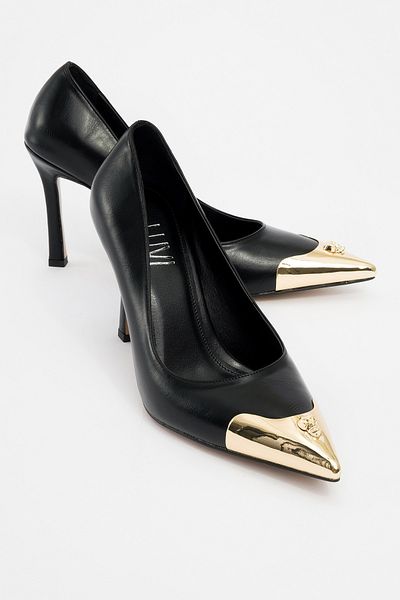 LuviShoes PRUVA Black Skin Damen-Schuhe mit hohen Absätzen