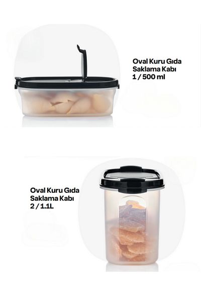 Tupperware Oval Dry Food Storage Container Set of 4 (500ml 1.1L 1.7L 2.3L)