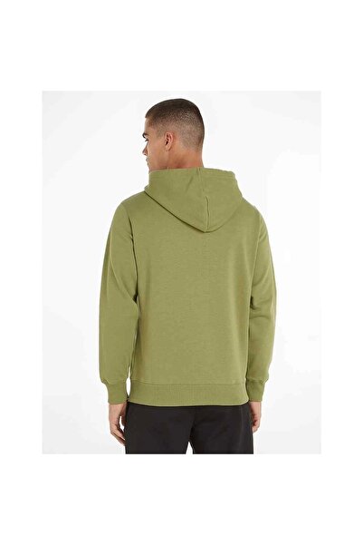 Calvin Klein SEASONAL MONOLOGO REGULAR HOODIE Erkek Yeşil Sweatshirt J30J320805-L9N