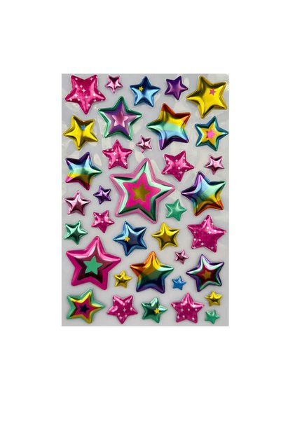 Toyaş 3D Stars 36 Pieces Sticker Set and 140 Letter Sticker Set