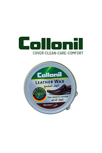 Collonil علبة شمع جلد بني 50 مل - ملمع أحذية مغذي عالي اللمعان للعناية بالجلد...