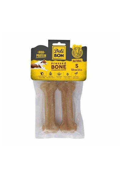 Delibon Natural Leather Press Bone Dog - 12 Cm, Pack of 2