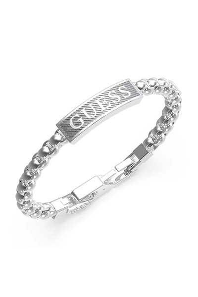 Guess JUMB03/028JW/ST/S سوار رجالي باللون الرمادي المعدني JGUJUMB03028JWSTS