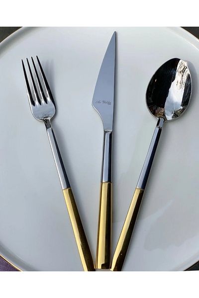 Aryıldız Prestige Gold 84 Piece Fork Spoon Knife Set