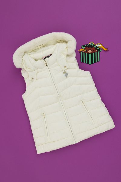 U.S. Polo Assn. Girl's Cream Vest 50291742 -Vr071