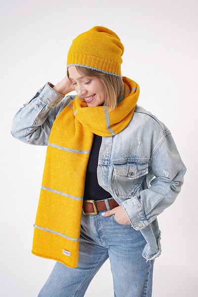 CHUBA Yellow Striped Soft Beanie Set - 25W5001