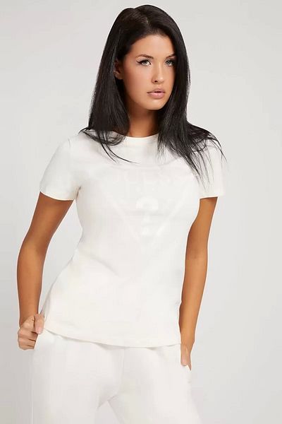Guess Adele Ss Cn Tee Women's Cream T-Shirt V2Yi07K8Hm0-G6K5