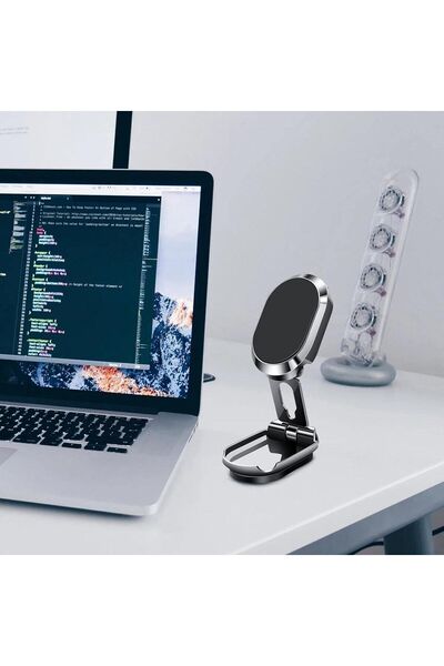 Dexmon Katlanabilir Mınatıslı Manyetik Mini Araç Içi Ve Masaüstü Telefon Tutucu 360 Derece Dönen Yapışkanlı