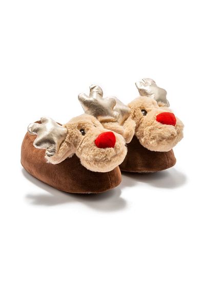 Twigy Geyik-2 Women's Waiter Size Animal Slippers Brown 34/43
