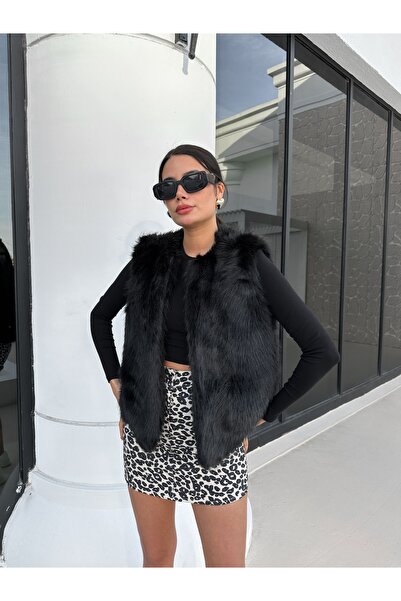 ESRAHELVACI Γούνινο γιλέκο μηδενικού μανίκι