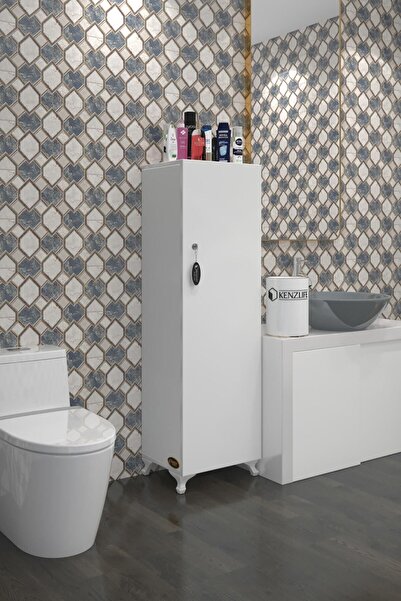 Kenzlife Mutfak Dolabı Zehra 128*030*032 Byz Kilitli Ayaklı Banyo Evrak Ofis Kitaplık Ayakkabılık Kiler