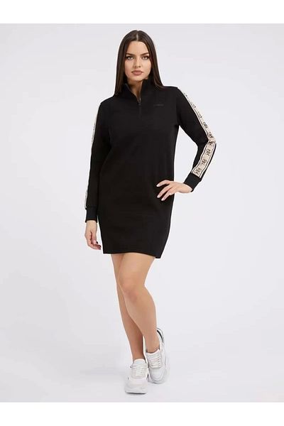 Guess فستان نسائي بشعار مخطط وتفاصيل جانبية