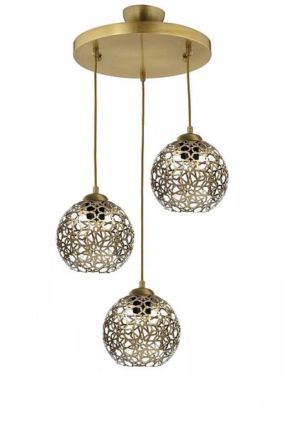 Lambadar Modern Seljuk Ball Motif Star Wrought Iron Model Retro Rustic Pendant Lamp Chandelier