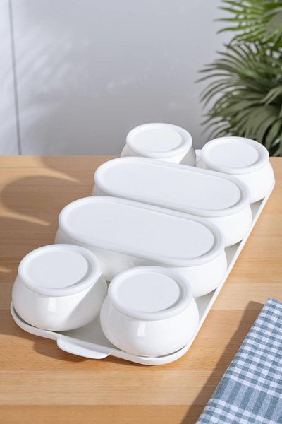 ACAR Nora 7 Piece Porcelain Covered Breakfast Bowl