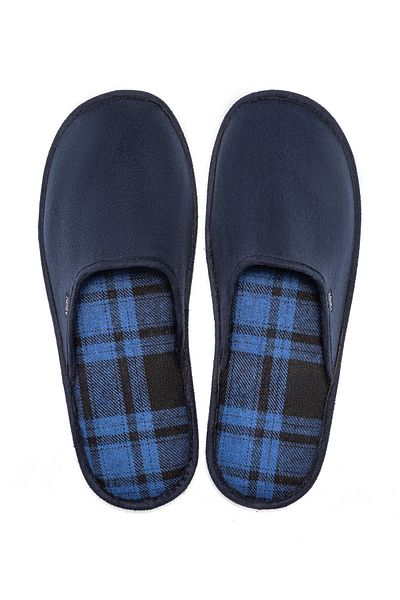 Twigy Καρό Ανδρικές Παντόφλες Σπίτι Navy Blue 41/46