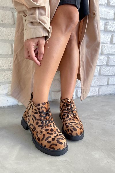 Shoebutik Γυναικείες μπότες χειμερινής σόλας με κίτρινο μαύρο σχέδιο Bambino