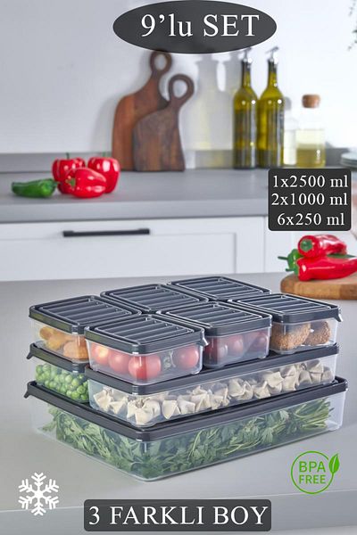 KRM HOME 9 قطع من حاوية تخزين الطعام الطازج للإفطار - الإفطار