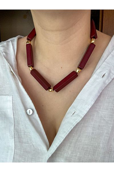 CHARMLUCKY Claret Red Necklace