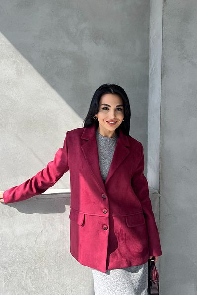 Seda Yalçın Atelier Burgundy Lined Suede Jacket