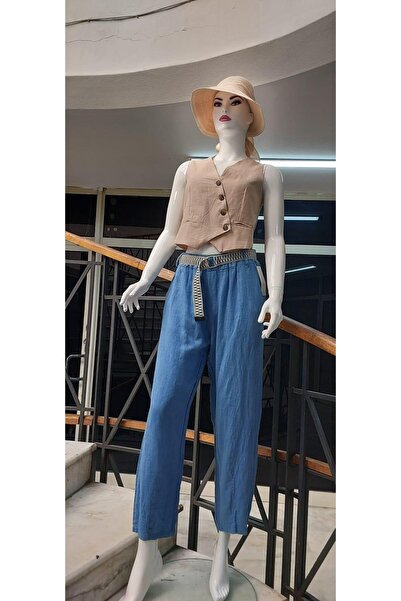 EREN STYLE Італійські брюки з поясом з льону