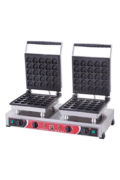 eurofaz Işıkgaz Silver Elektrikli Çiftli Kalpli Bubble Waffle Makinesi