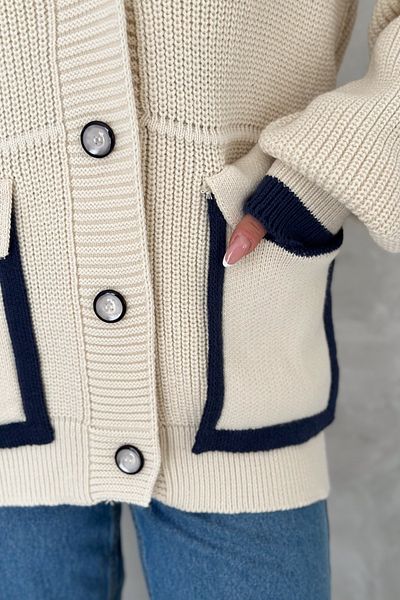 FEMELLE Cardigan de tricotaj supradimensionat colorat - buzunare cu nasturi