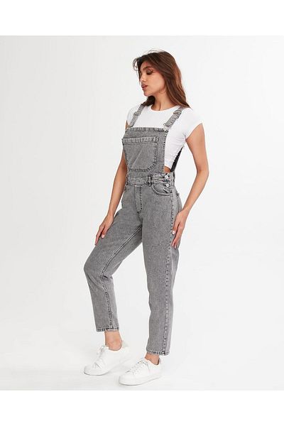 Asia Salopeta de blugi pentru gradinarit din denim cu bretele asiatice