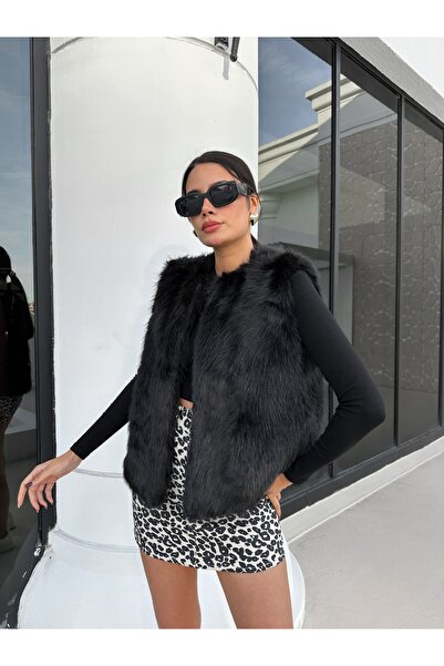 ESRAHELVACI Γούνινο γιλέκο μηδενικού μανίκι