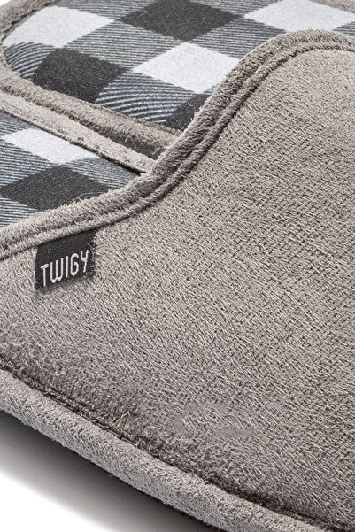 Twigy Papuci de casă pentru bărbați în carouri gri 41/46