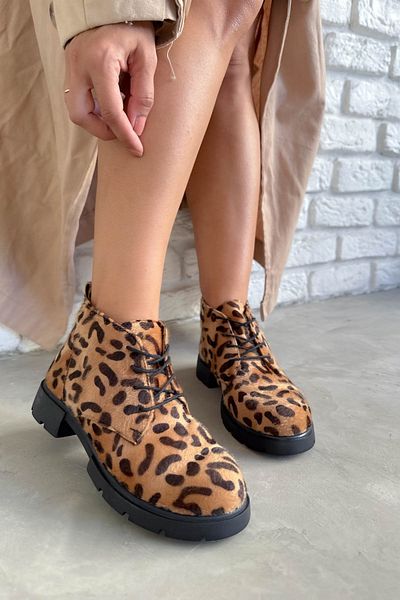 Shoebutik Γυναικείες μπότες χειμερινής σόλας με κίτρινο μαύρο σχέδιο Bambino