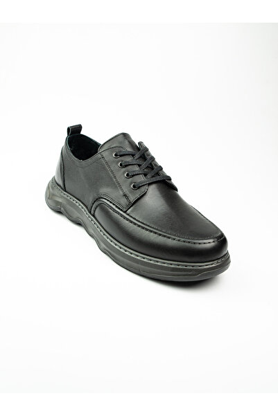 Voyager 1137 Чорні шкіряні чоловічі повсякденні черевики