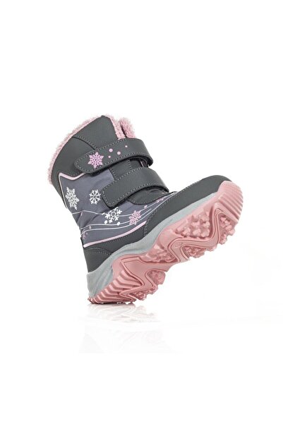 Pabuçland Kız Çocuk Ortopedik Kar Botu Trekking Kaymaz Taban