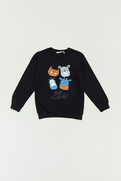 Fulla Moda Hanorac pentru băiat cu gât crew - imprimat