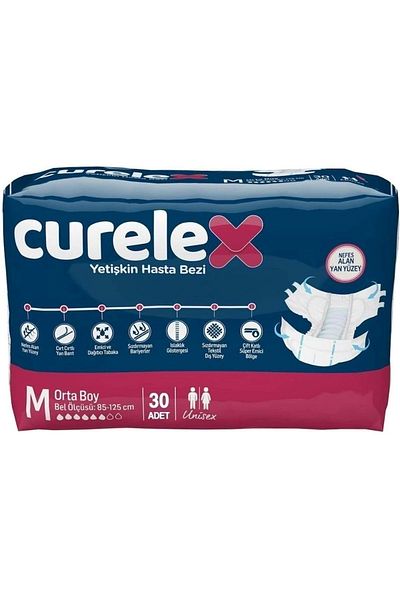 Curelex حفاضات للكبار بحزام خصر - مقاس متوسط 180 قطعة عبوة واحدة