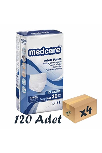 MEDCARE Classic Emici Külot Yetişkin Hasta Bezi 5,5 Damla Large L Beden 30'lu...