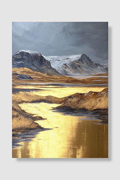 kubdekor Lake View with mountains Popart Poster Dekoratif Modern Sanatsal Duv...