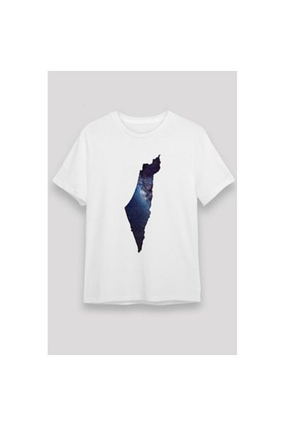 Pink Sky Palestine Printed White Unisex Oversize T-shirt - Tshirt