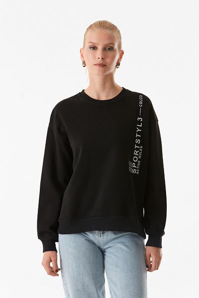 Fulla Moda Mikina Crew Neck s potištěným textem