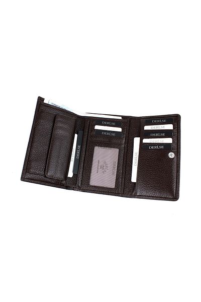 deri,se club Women's Brown Genuine Leather Wallet Card Holder