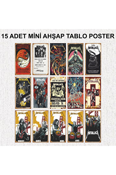 Hayat Poster metallica rock metal müzik grubu efsanesi dekorasyon 15 mdf retr...