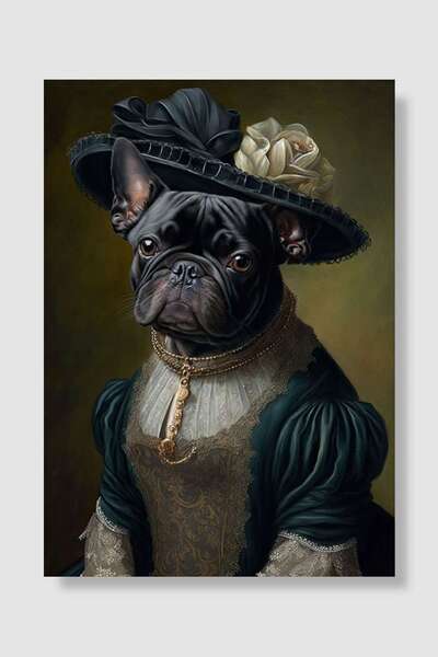 kubdekor French Bulldog Lady Popart Poster Dekoratif Modern Sanatsal Duvar Po...
