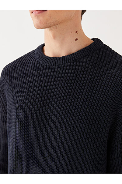 LC Waikiki Crew nyakú, hosszú ujjú, csíkos férfi kötött pulóver