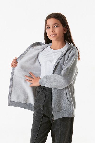 Fulla Moda سويت شيرت للأطفال للجنسين - بسحاب وغطاء للرأس